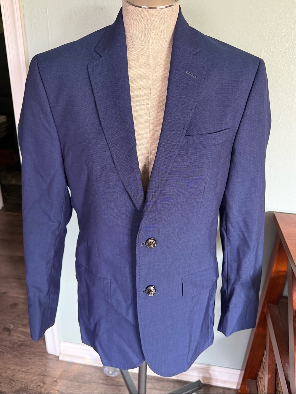 Ted Baker London Endurance Jay CT Wool Blue Suit Jacket Blazer Size 38 Short
